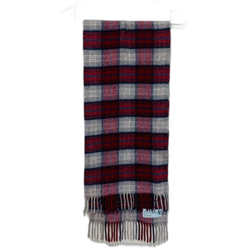 The Scotch House Red and Gray Plaid Cashmere Scarf